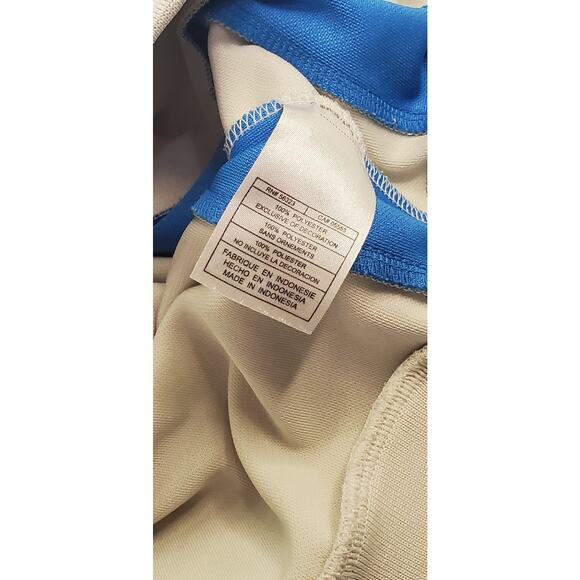 Nike Sz M Mens Weight Full Zip Whit Jacket With Blue Stripe Ca15 - Picture 7 of 9